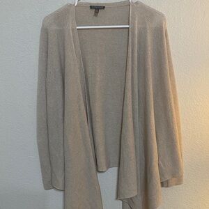 Eileen Fisher Open-Front Draped Cardigan - Light Beige